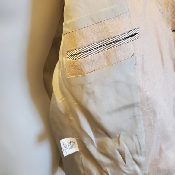 J.CREW Womens Sz 2 Schoolboy Blazer 100% Linen Beige Tan Academia Preppy Spring - Picture 7 of 10